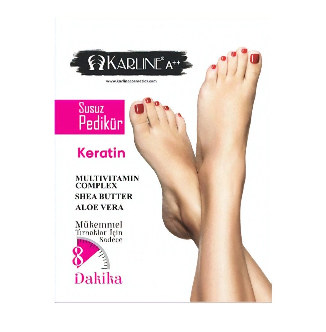 معدات باديكير للقدم بدون مياه مع ماسك ترطيب بالكيراتين وزبدة الشيا والصبار Karline A+ waterless pedicure tools with keratin