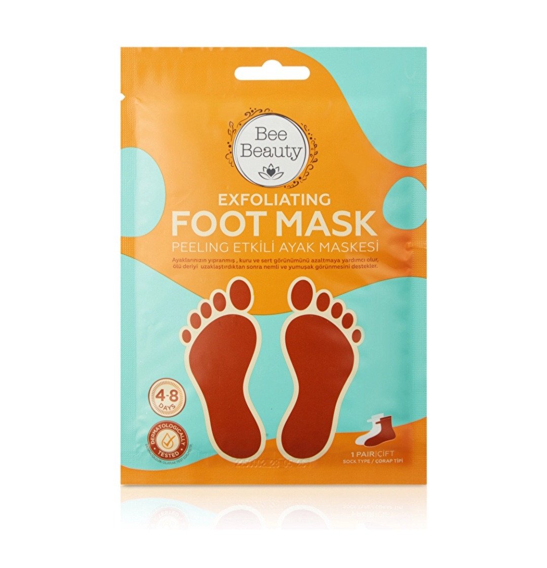 ماسك مقشر للقدم بى بيوتى Bee beauty exfoliating foot mask